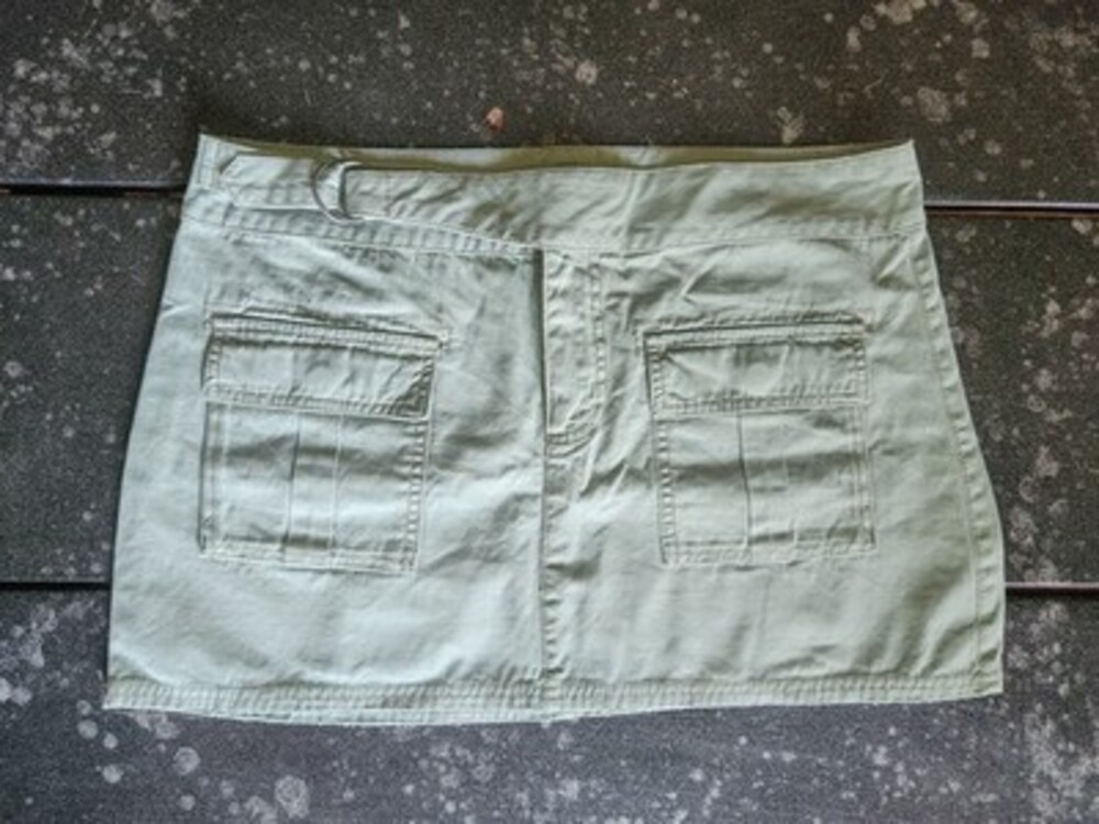 Y2k American Eagle Khaki Cargo Micro Mini Skirt size 10 Vintage